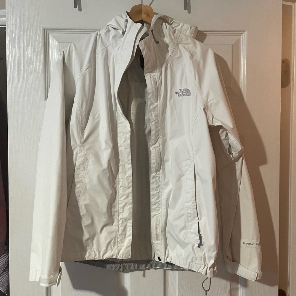The North Face Women's White Waterproof Hooded Shell Jacket